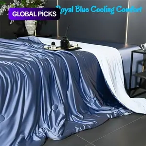 Luxury Liquid Silk Cooling Blanket & Lightweight Summer Comforter | Double-Sided Cold Q-Max 0.35+ Ice Silk Quilt for Hot Sleepers & Night Sweats | Breathable Ultra-Soft Lustrous Bedding