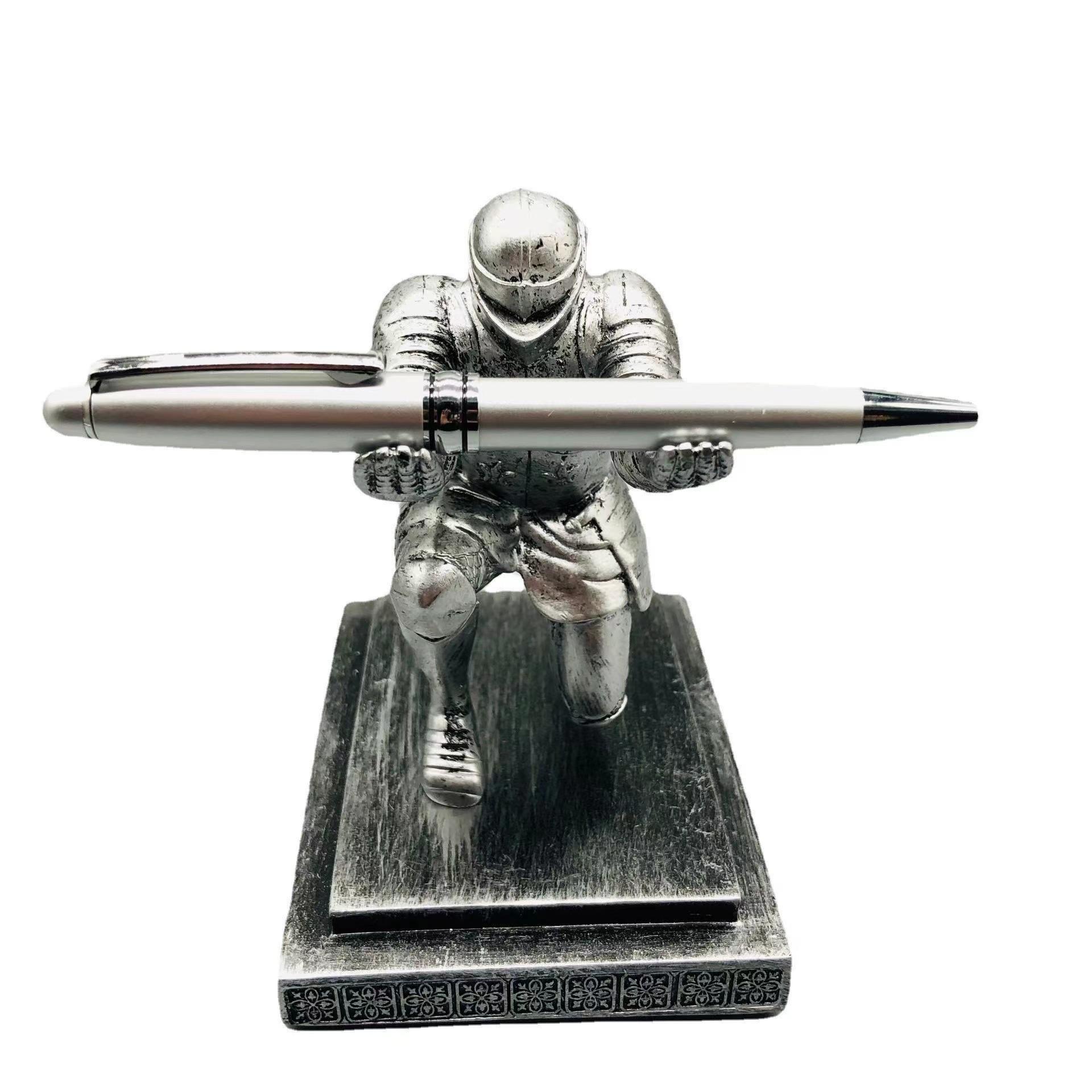 Vintage Knight Design Pen Holder, Creative Desktop Ornament, Desk Organizer for Home Office, Easter Gifts, Gift for Friend & Family