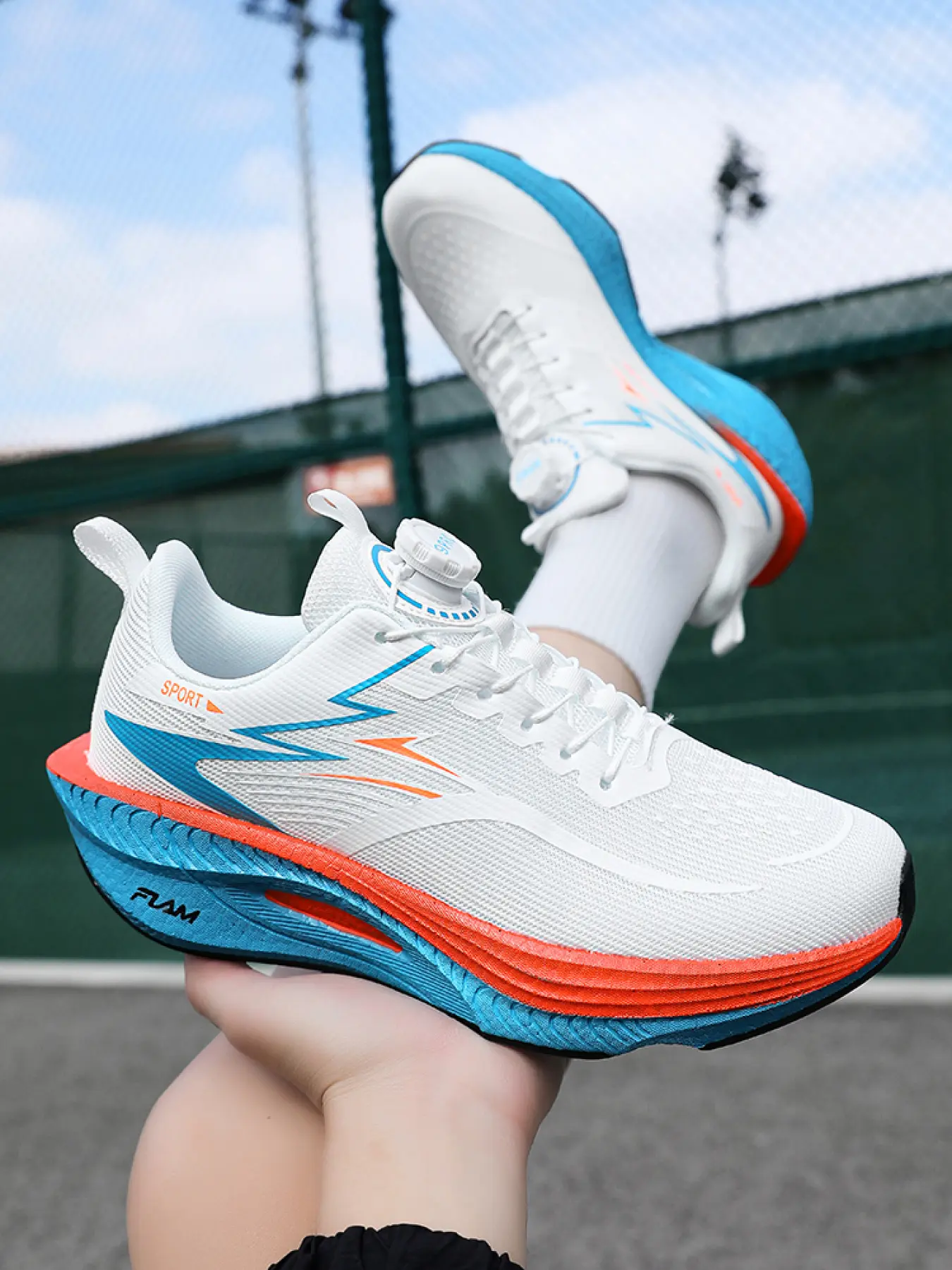 Men's & Women's Anti-Twist Carbon Plate Running Shoes, Pro Running Shoes, Rotary Buckle Design, Adaptive Fit, Rebound Boost, Fitness Test Racing Training Shoes, Athletic Sporty Running Footwear, Running Trainers