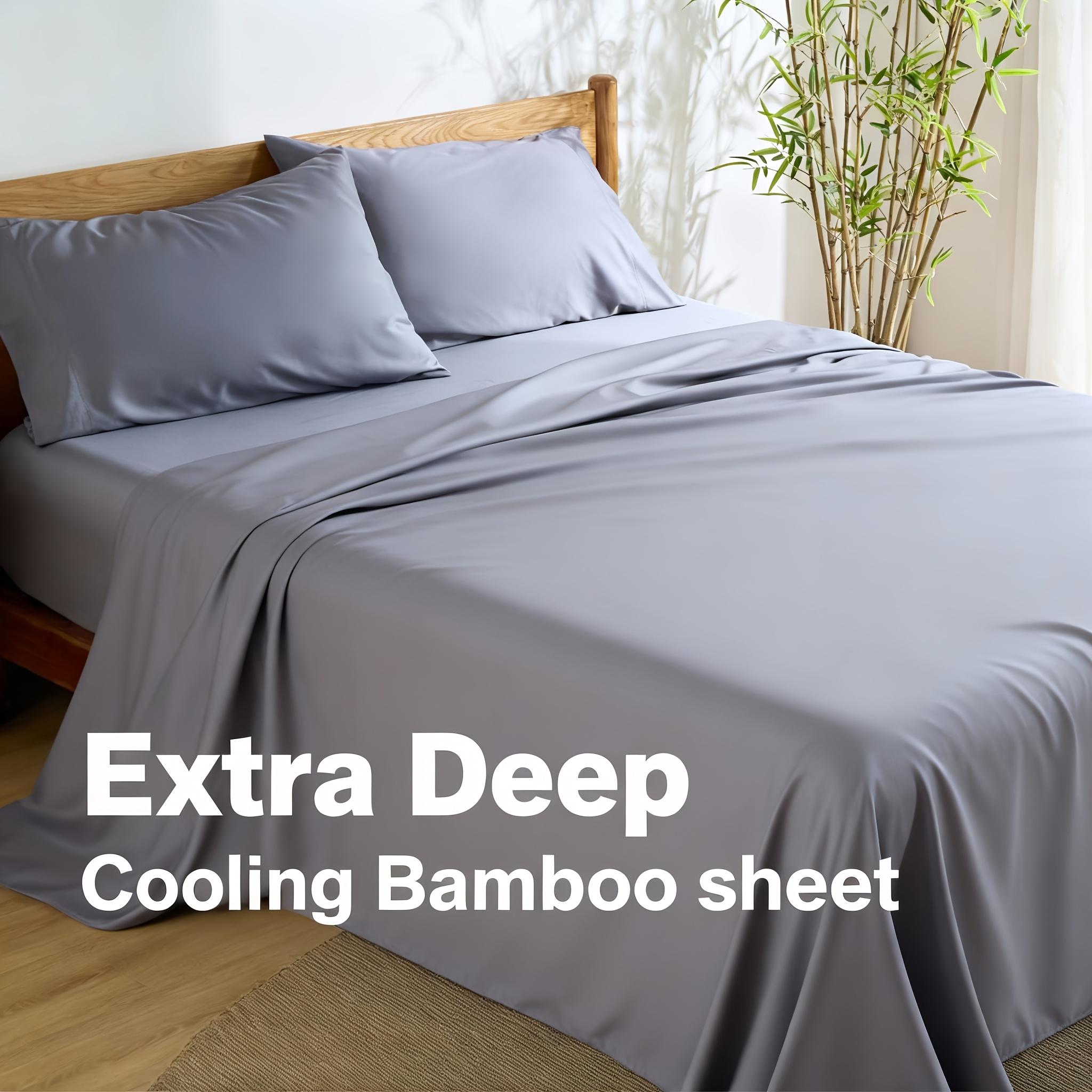 3/4pcs Cooling Bamboo Bed Sheet Set, Breathable and Close-Fitting, Comfortable and Super Soft, Large Bedding Set, Suitable for Hot Sleep, Washable and Machine Washable, All Seasons, Holiday Gift, Perfect for Bedrooms or Guest Rooms blue cat various color 3/4pcs Cooling Bamboo Bed Sheet Set, Breathable and Close-Fitting, Comfortable and Super Soft, Large Bedding Set, Suitable for Hot Sleep, Washable and Machine Washable, All Seasons, Holiday Gift, Perfect for Bedrooms or Guest Rooms blue cat various color