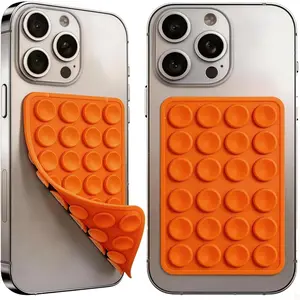 Orange 2Pack Octo Budyy Double Sided  Suction Cup Phone Case Mount, Sticky Phone Grip Holder for Hands-Free Selfes & Videos,   Phone Suction Grip for  & Android