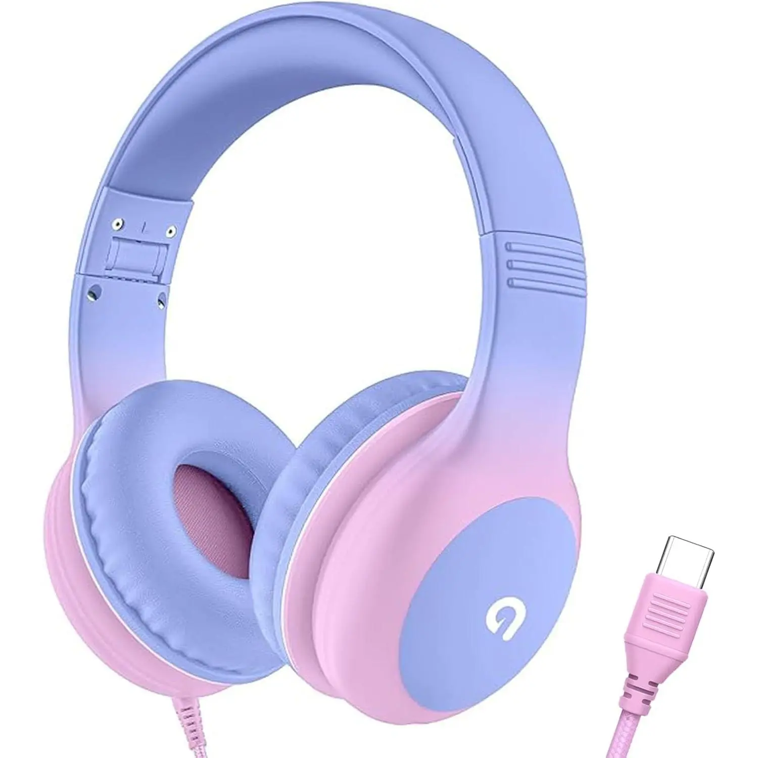 Wired  Headphones with USB C Plug, 85dB Safe Volume, Adjustable Headband, -Free Cord Headphones for School, Tablet, Travel (Light  & , Without Microphone)