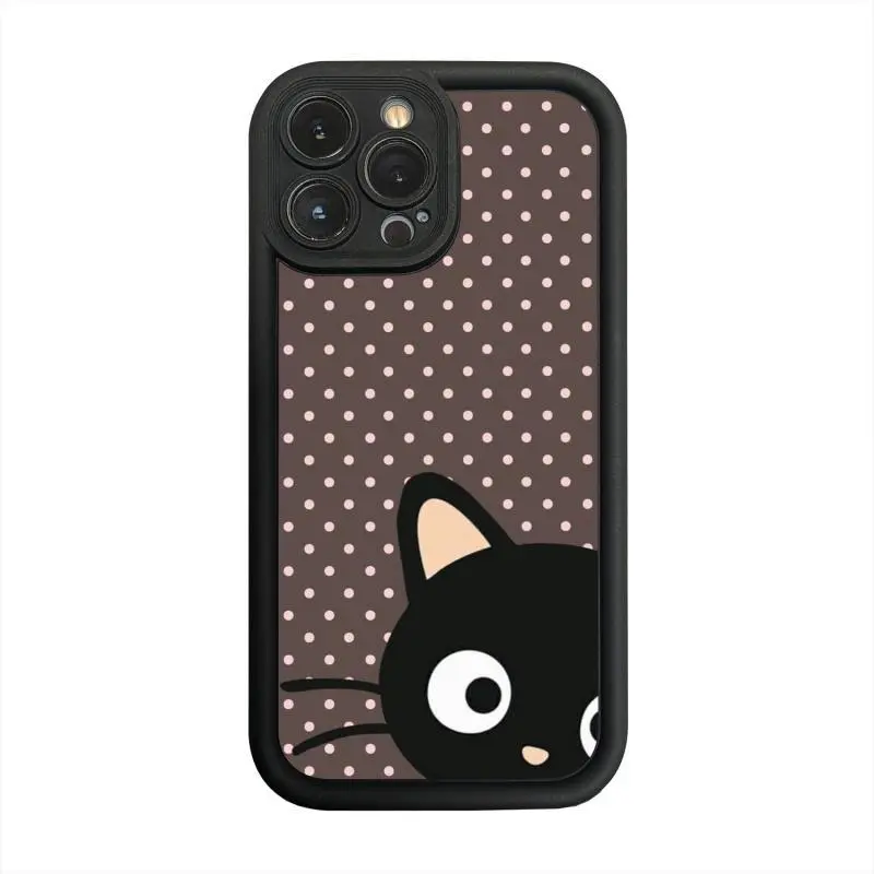 Kawaii Cartoon Chococat Design Shockproof Protective Case for iPhone 11-17 Series, Dual Layer TPU+Silicone Casing, Soft Touch Cover, Rubberized Grip, Drop Proof Protector, Responsive Buttons, Camera Guard, Cellphone Accessory for Cat Enthusiasts, Devices