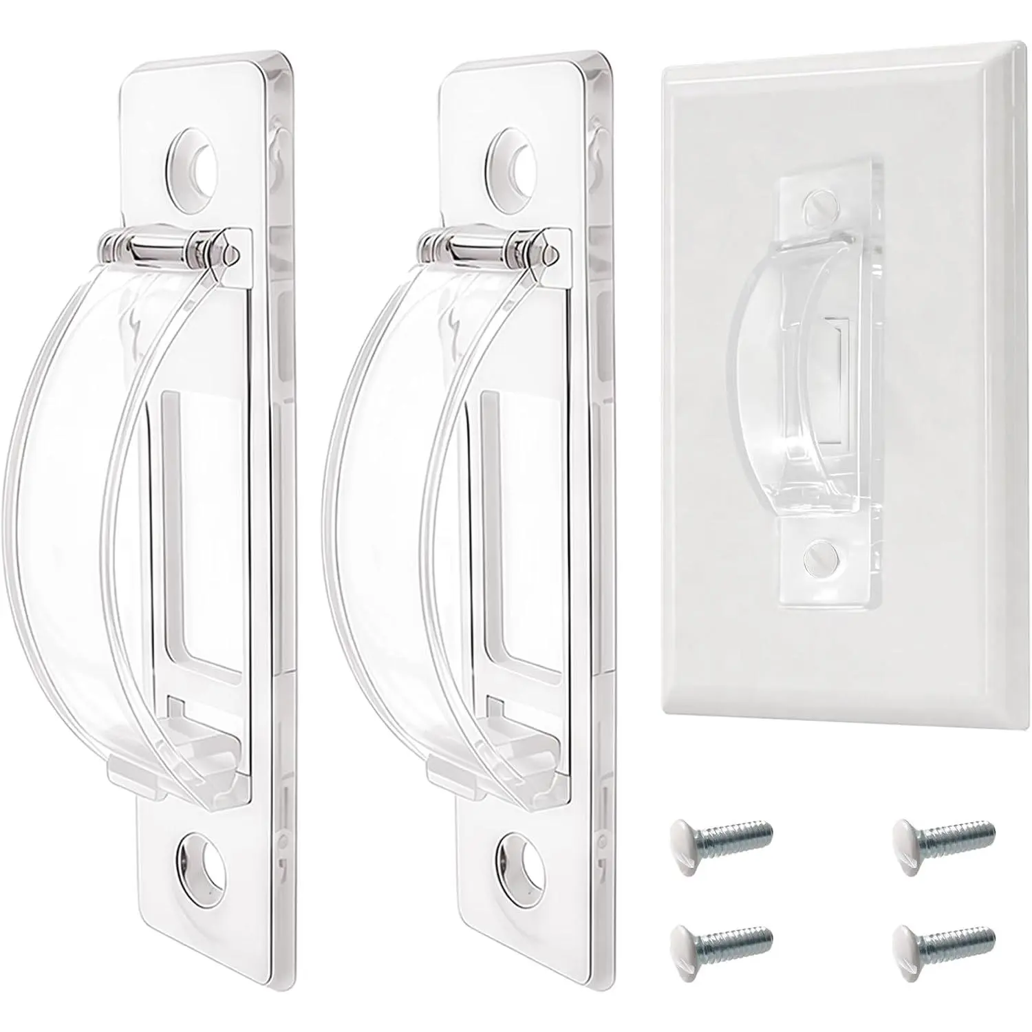 Light  Cover Guard – 2 Pack Clear  Proof Wall Plate Cover, Prevents Accidental /OFF by  and Pets, Includes Screws, Fits Toggle & Rocker Switches (2, Clear)