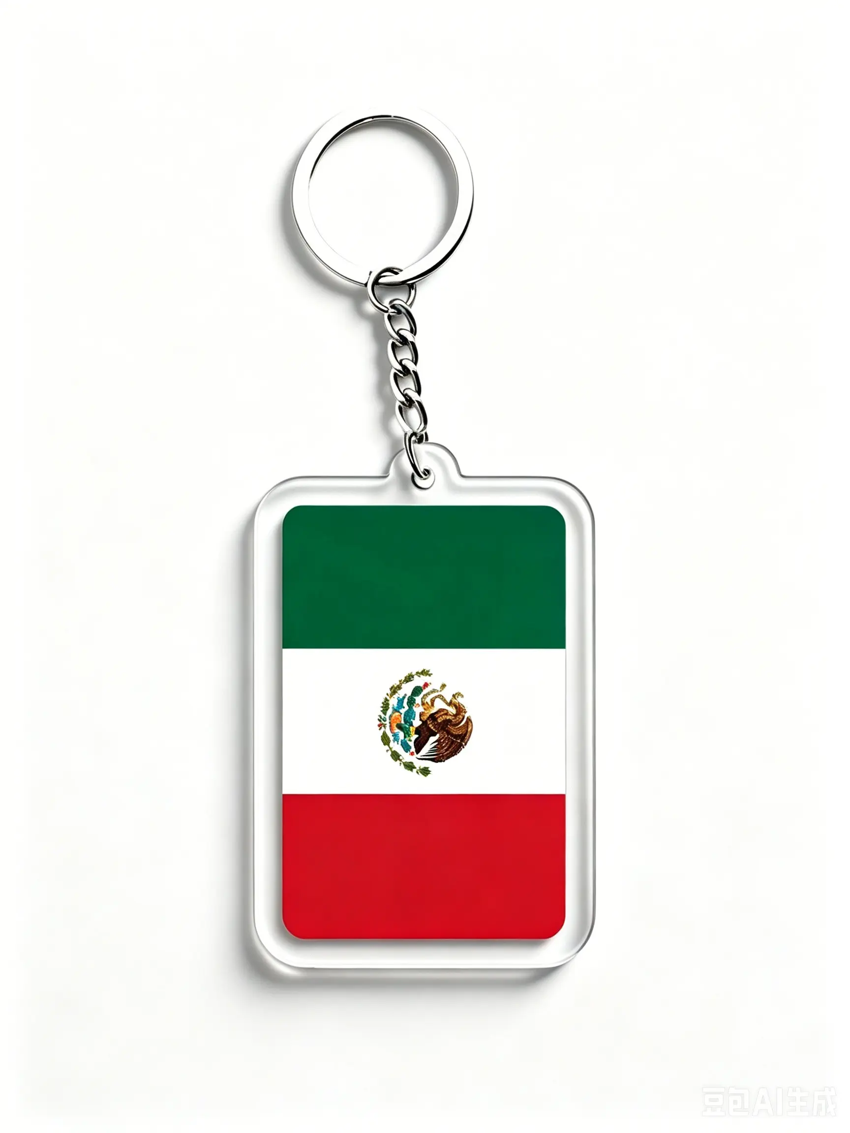 Mexico Flag High-Definition Printed Acrylic Keychain for Purse Bandera de México, suitable as a small gift to hang on your bag or car keys Key Rings