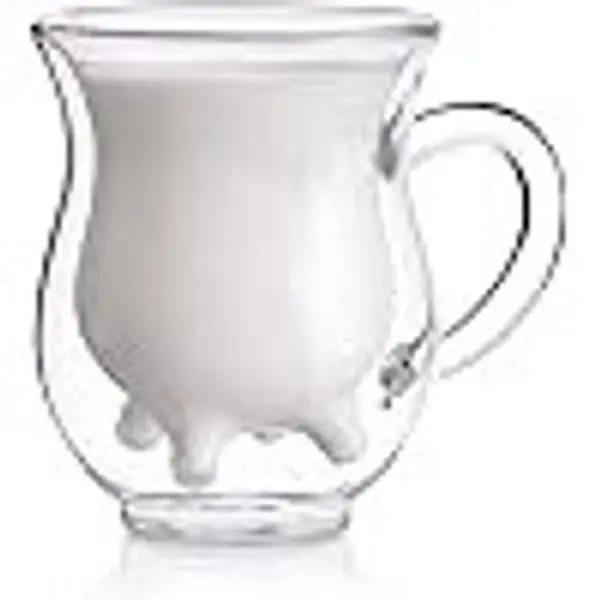 230ML/7.7oz Cute Calf Double Wall Glass Cup, Creative Insulated Thermo Mug, Heat Resistant Drinking Cup for Coffee Milk & Creamer Pitcher