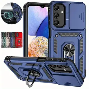 Armor Funda Slide Camera Lens Back Cover For Galaxy A17 A16 A15 A54 A55 A56 A36 A14 S21 S22 S23 S24 S25 S26 Magnetic Ring Stand Protect Cover Casing