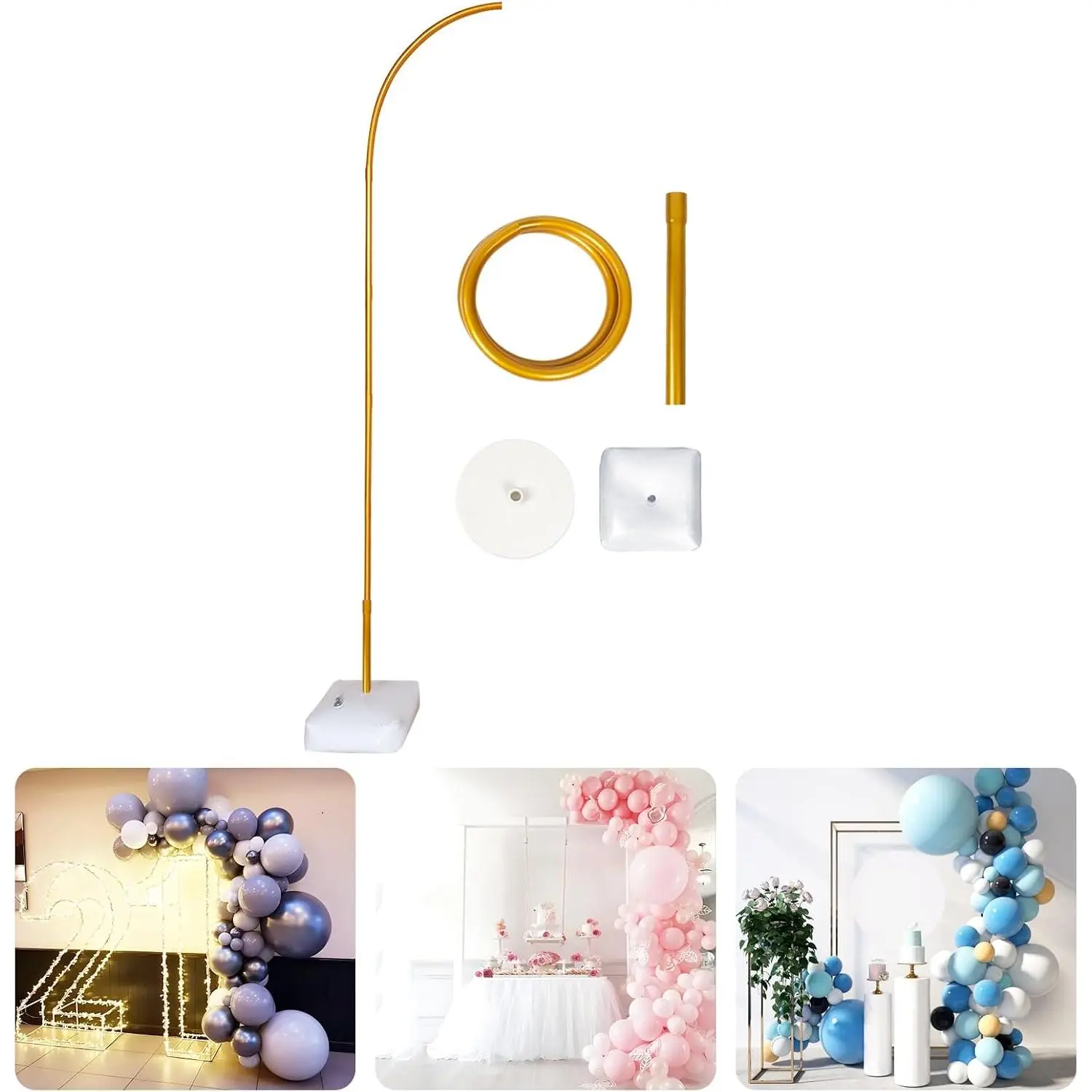 Balloon Arch Kit for Floor, 8.2 FT Adjustable Balloon Arch Stand with Base, Balloon Column Kit for Wedding Birthday Graduation Party Decoration()