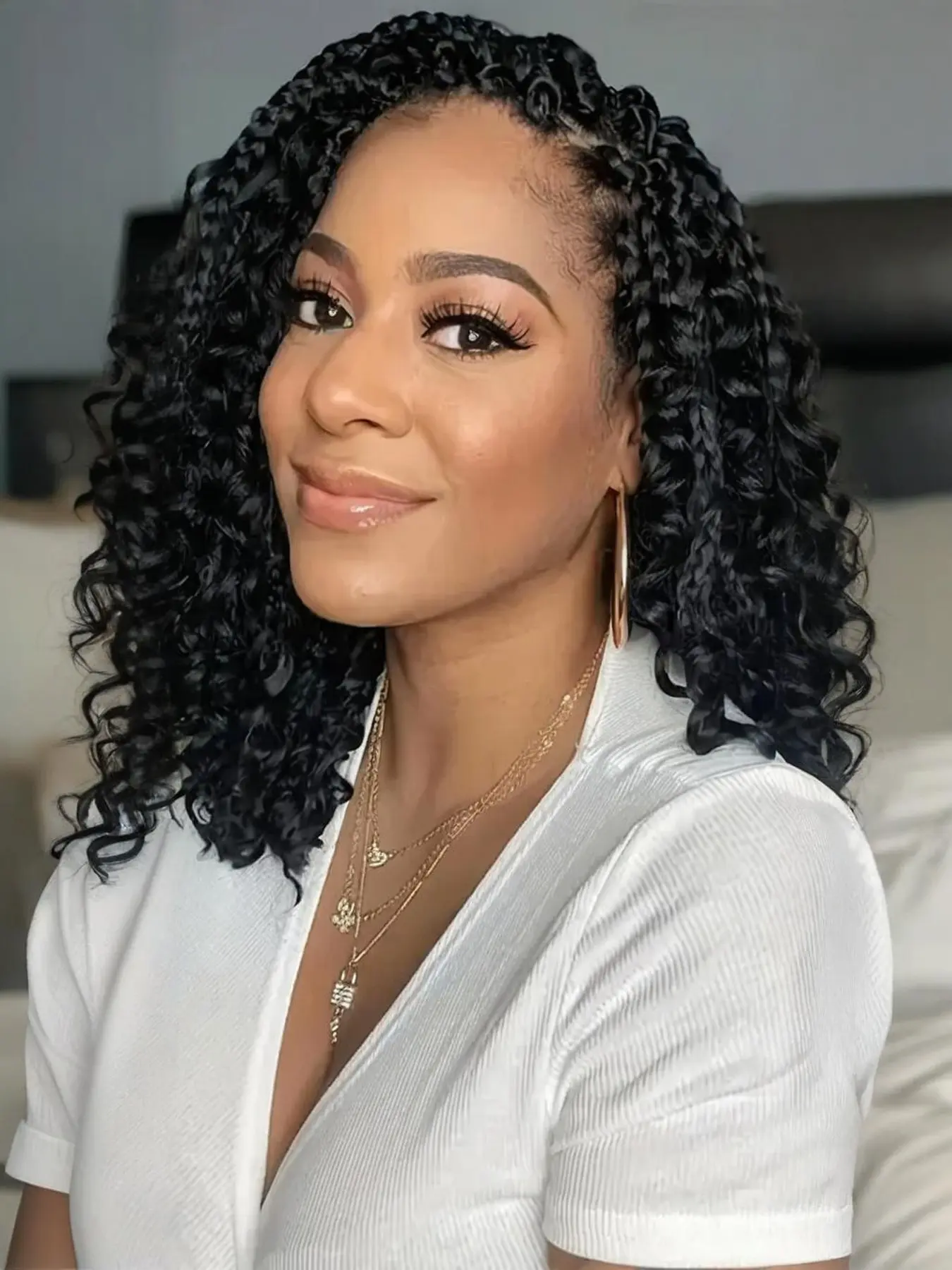 Belle Show Bohemian Crochet Long Box Braids, 14 Inch Curly Ends Pre-Looped, Stylish Crochet Hair Extensions for Women