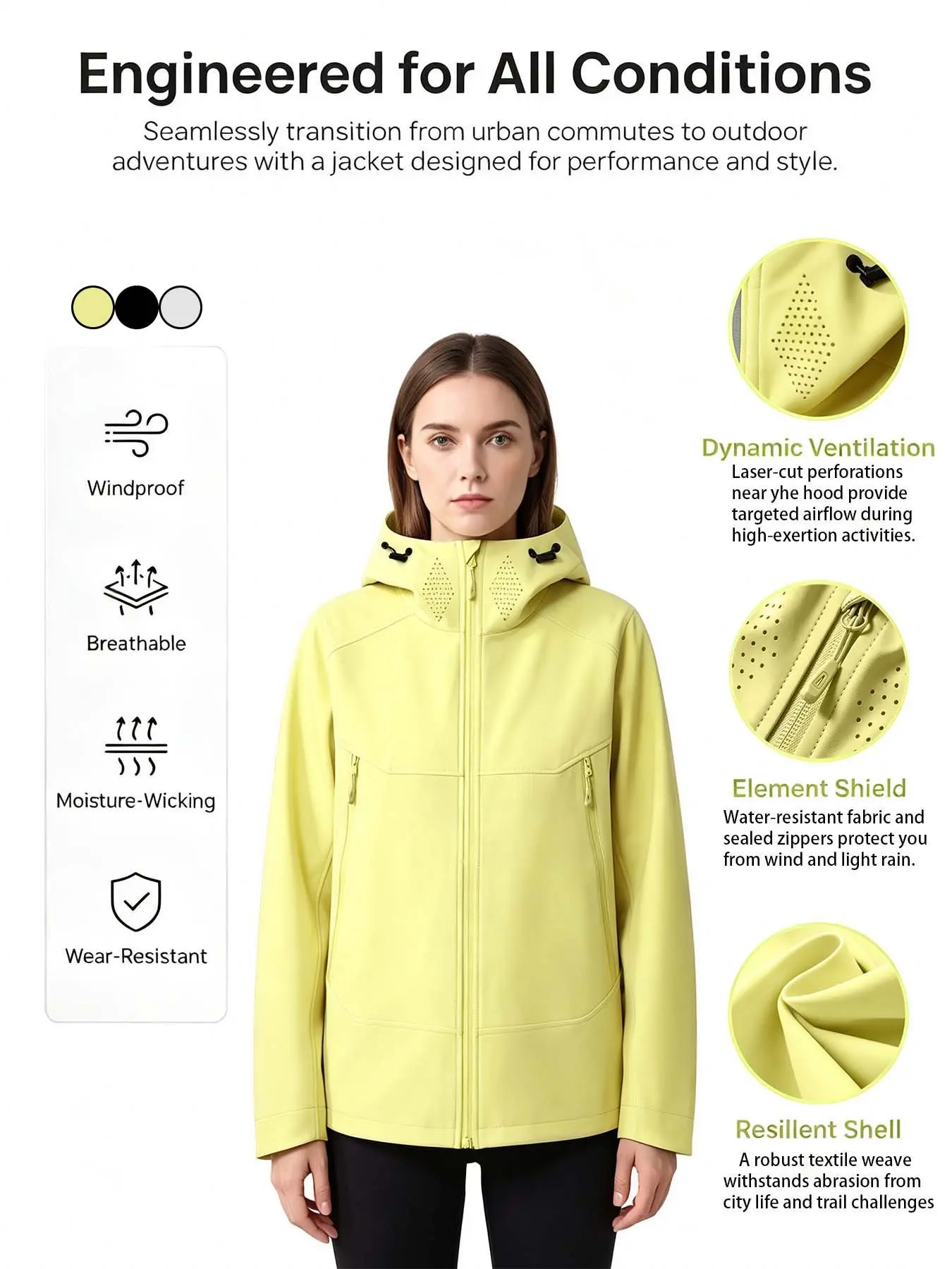 Single Soft Shell Jacket, Casual Windproof Waterproof Outdoor Gear, Essential Raincoat for Travel, Comfortable and Durable Design