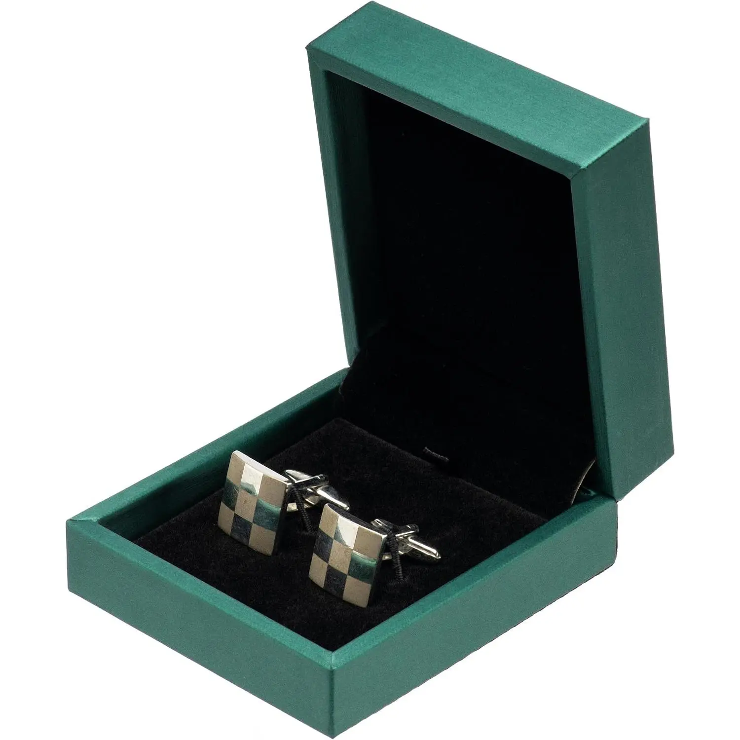 PU Leather Small Cufflink  Box  Display Case (Green)
