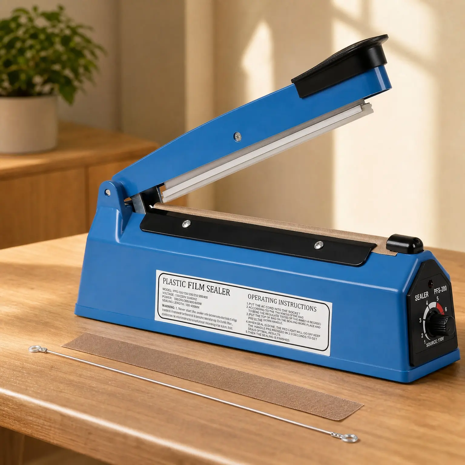 12 Inch Impulse Heat Sealer Machine, Manual Bag Sealer for PE PP Plastic Bags with Extra Replacement Element and GripGift