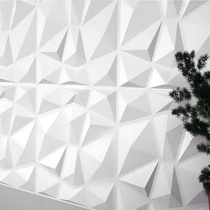 3D Diamond Pattern Wall Panel for Indoor Wall Decoration, Durable PVC Material, Perfect for Home Living Room & Bedroom Walls, PVC Wall Panels