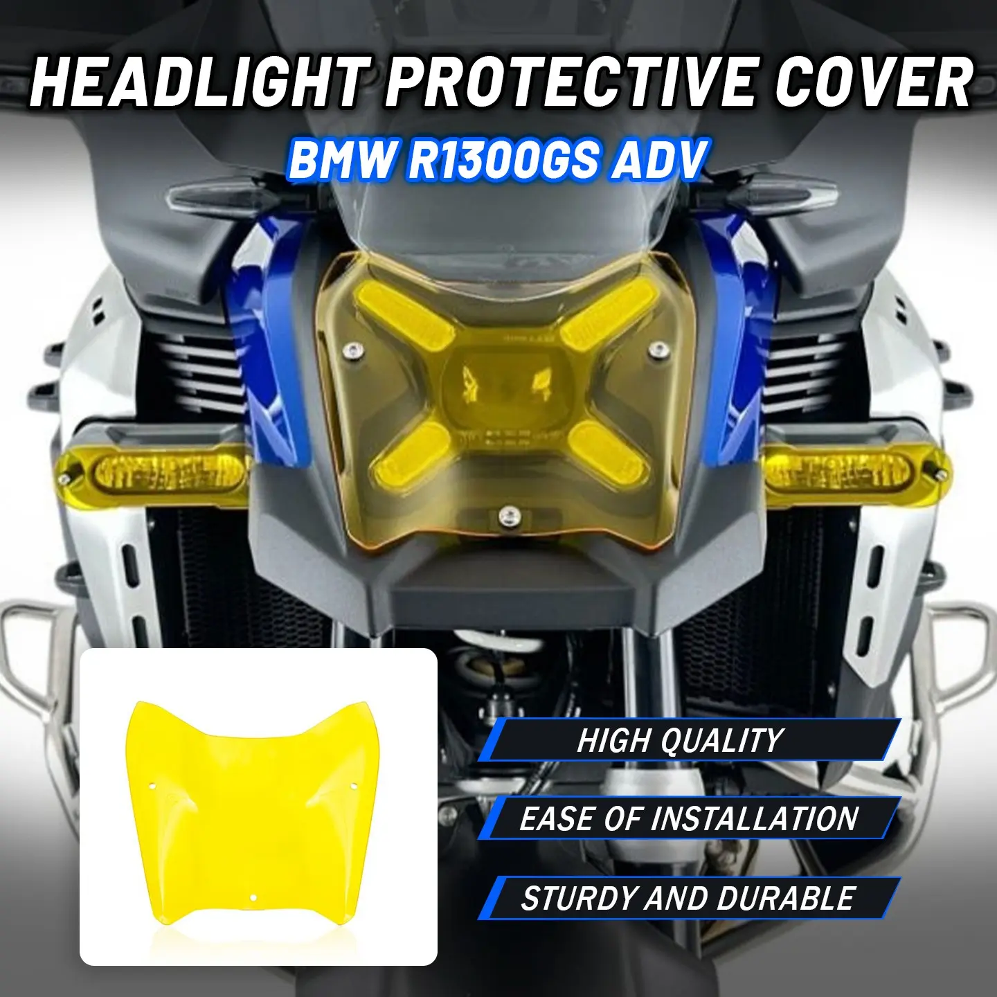 Bmw R1300 Adv Front Headlight Protection Cover, Stone Guard for Bmw R1300 Adv, Durable and Reliable, Ideal for Riders