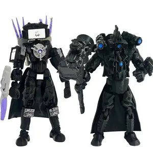 NEW 3D Printed Skibid-i Toilet Warrior Surveillance Warrior Titan TV Man Articulated Action Figure Desktop Decorations Xmas Gift