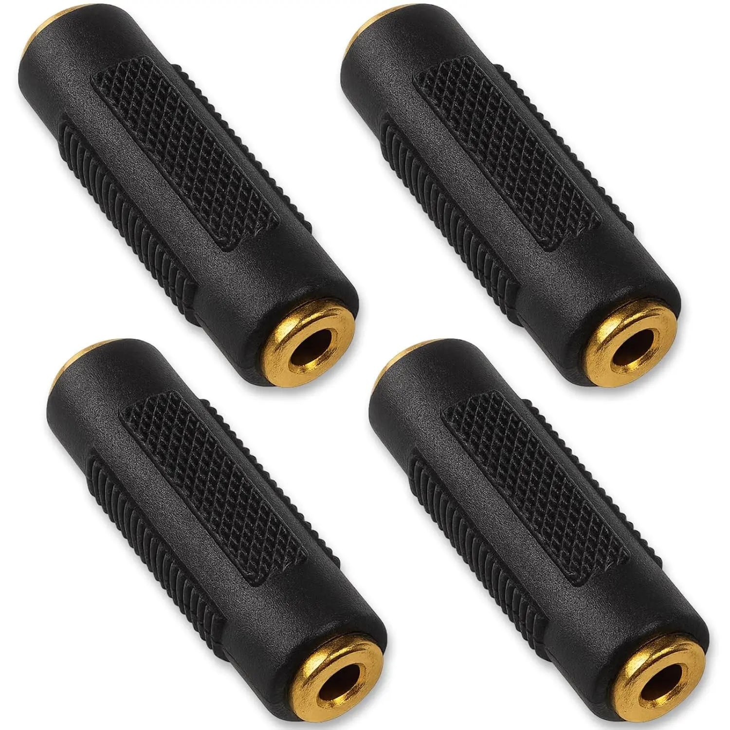 3.5mm Stereo Jack Female-to-Female Audio Adapter (4-Pack) – Gold-Plated Coupler Connector for Extending 3.5mm AUX Cables,Protective,Case,HDMI,Splitter,Ultra,Android Smart TV Box,tall,tripod,video,capture card,usb,,sound,effect,desk,accessory,wifi,extender