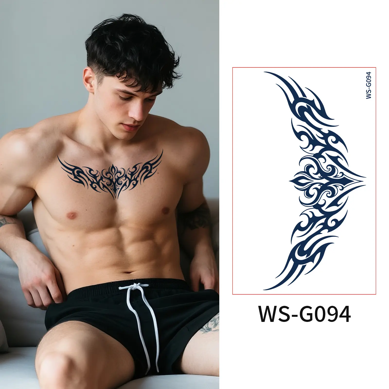 New personalized men's flower chest herbal tattoo sticker long-lasting chest flower arm chest back semi-permanent senior tattoo