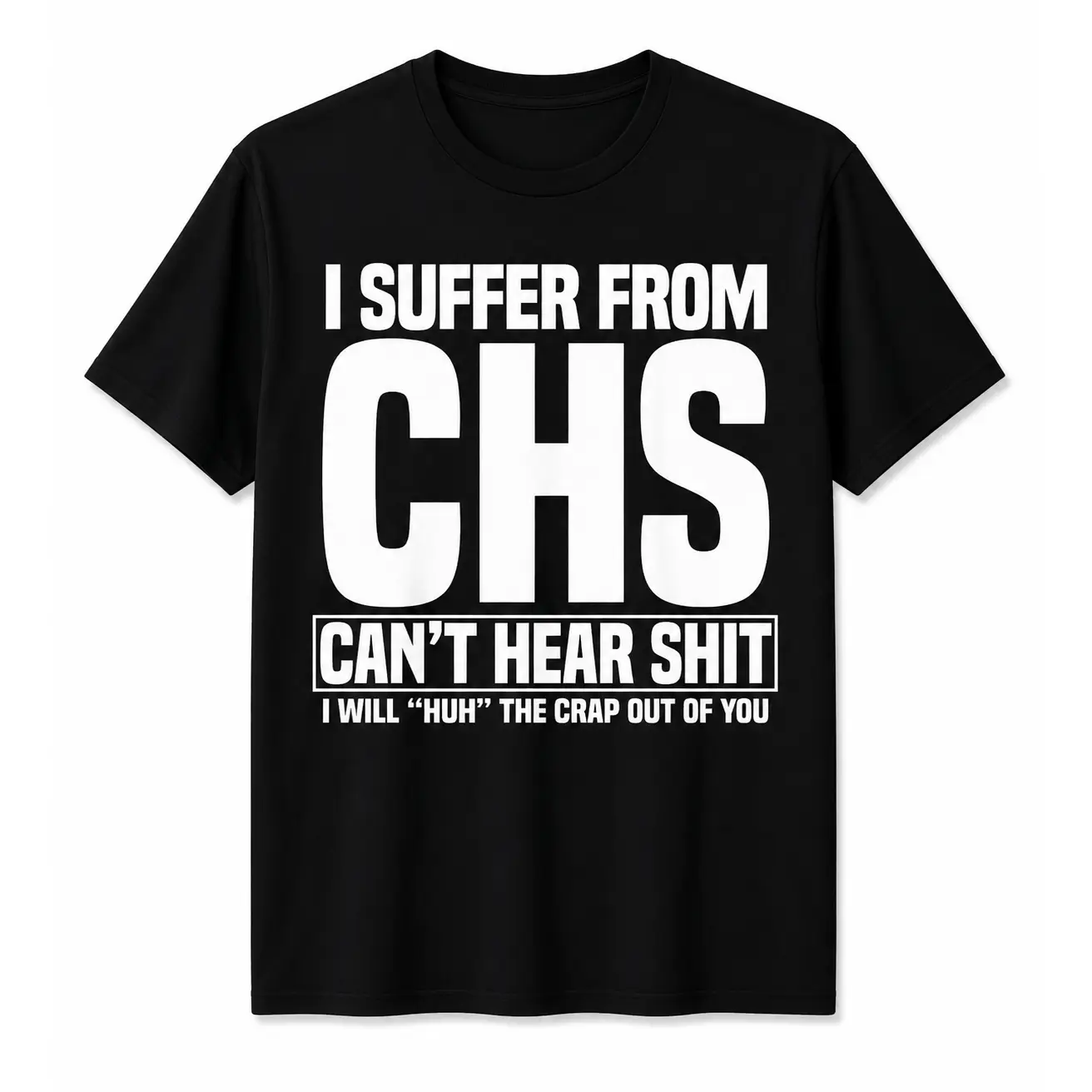 Women's Cotton Round Neck Short SleeveT-Shirt - CHS Awareness "I Suffer From CHS Can't HearShit I Will Huh The Crap Out Of It" Print, Simple, Smooth,Casual Daily Wear Squirrel Graphic Top