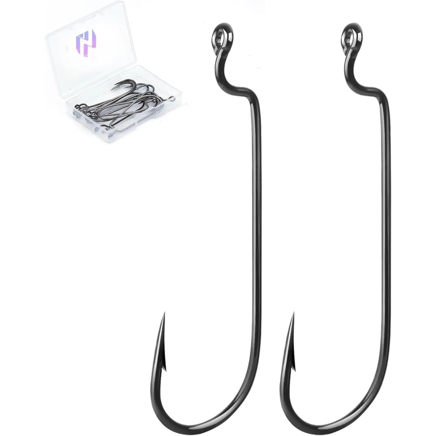 EWG Hooks for Bass Fishing,50Pcs/100Pcs Texas   Hooks Worm Hook Weedless/Inline for Soft Plastic Baits Saltwater