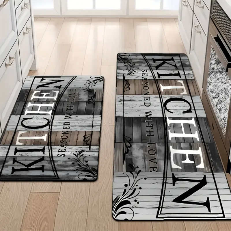 2/3pcs Diatomaceous Earth Premium Printed Kitchen Mat – Absorbent Quick Drying Machine Washable Soft Comfortable for Kitchen Laundry Room Bathroom Hallway Home Decor