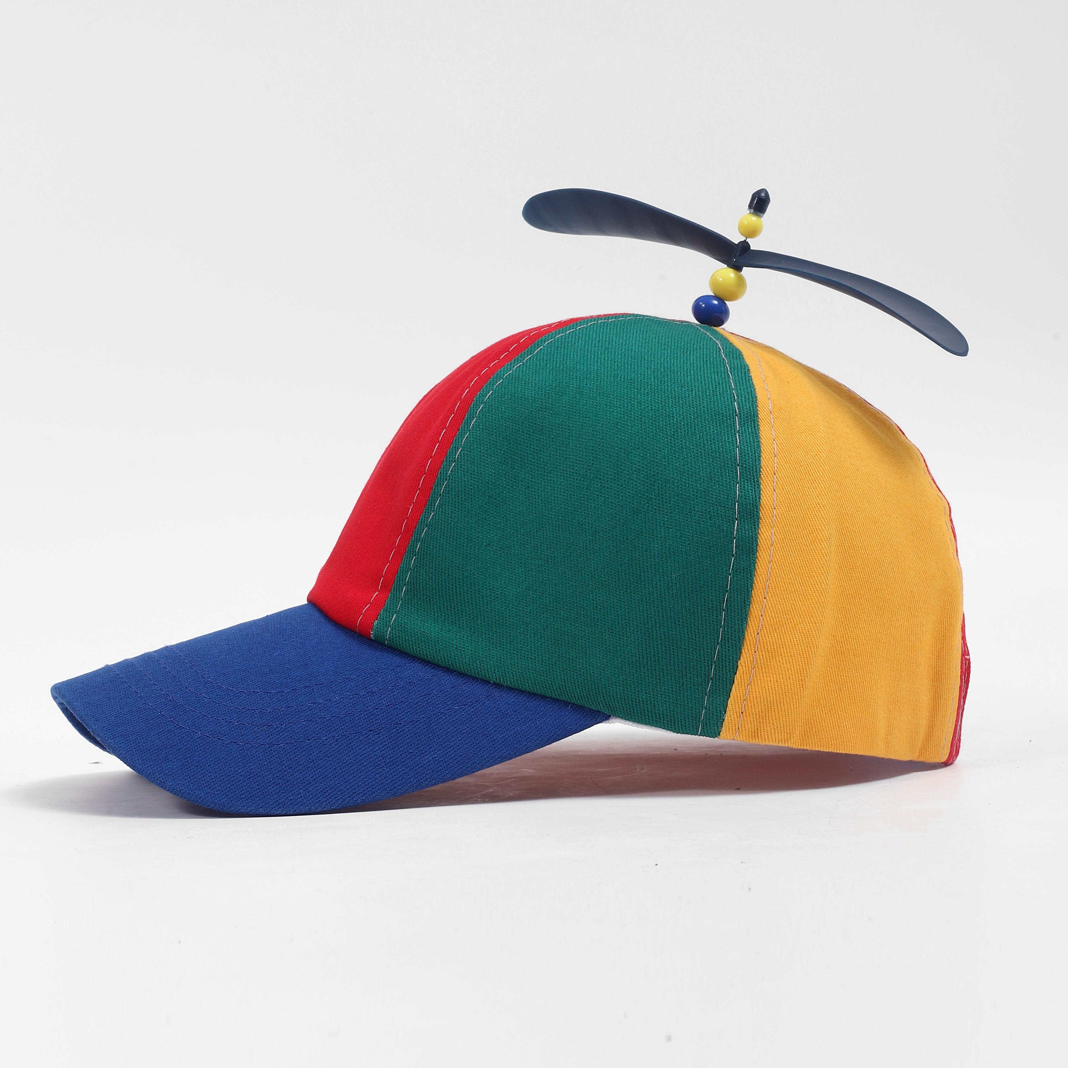 /European and-Border Creative Detachable Propeller Baseball Cap, Parent-Youngsters Sun Protection Bamboo Dragonfly Peaked Cap
