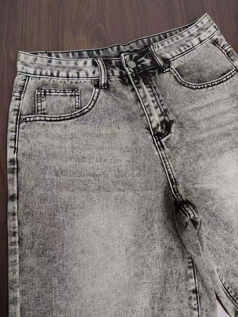 Men's Solid Color Denim Shorts, Loose Casual Fashion Comfy Shorts for Summer, Men's Bottoms for Daily Wear