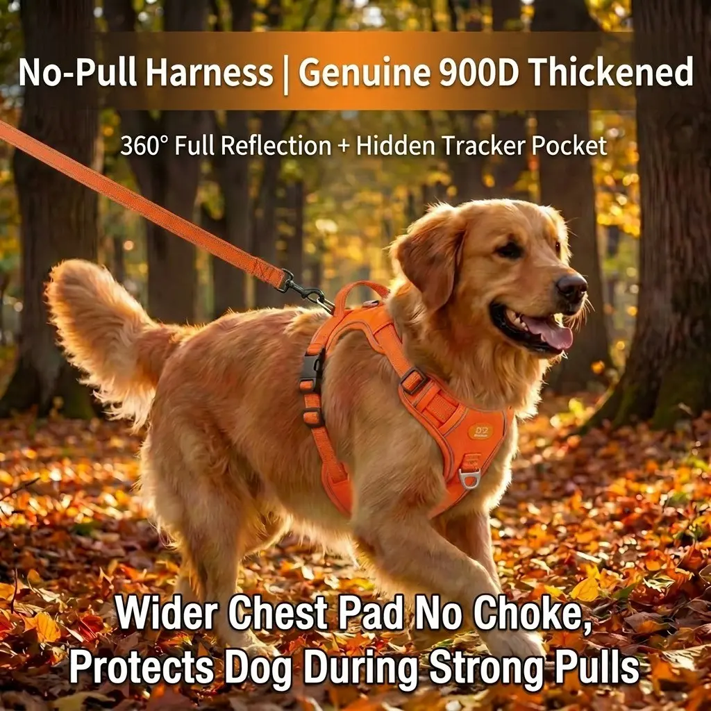 New Cross-Border Pet Harness Leash Set, Reflective Dog Harness Leash, Comfortable Vest Harness with Hidden Tracker Pocket, Adjustable and Breathable