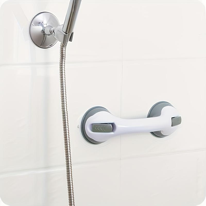 2pcs Bathroom Grab Bars Suction Cup - No Drill Shower Handles for Elderly, Adjustable Height Non-Slip Safety Rail, Toilet Fall Prevention Handrail (Easy Install)