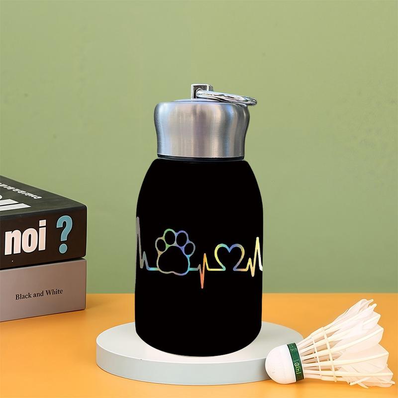 1pc 10.5oz Stainless Steel Tumbler - Leak-Proof, Insulated, Reusable, Hand Wash Only, Functional & Fashionable, Dual Advantage, Rainbow Paw Heartbeat Design, Perfect Holiday Gift Item, Durable Drinkware