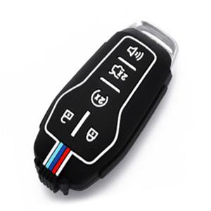 Zinc Alloy Car Key Cover Cases Compatible with Ford Edge Explorer F-150 F-250 Fusion Mondeo 5 Buttons with Fluorescent Tricolor Strip (Matte)