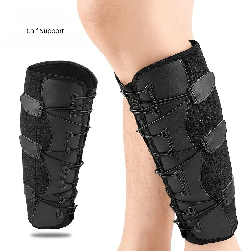 Adjustable Lace-Up Calf Support Brace, Sbr Padded Compression Sleeve, Shin Splints Relief, Running Cycling Leg Pain Relief, Men Women