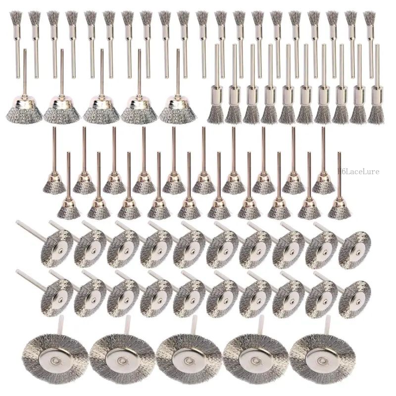 Rotary Tool Wire Brushes Steel Wire Wheels Pen Brush Kit Accessories, for Rust Removing Rotary Brushes for Machines
