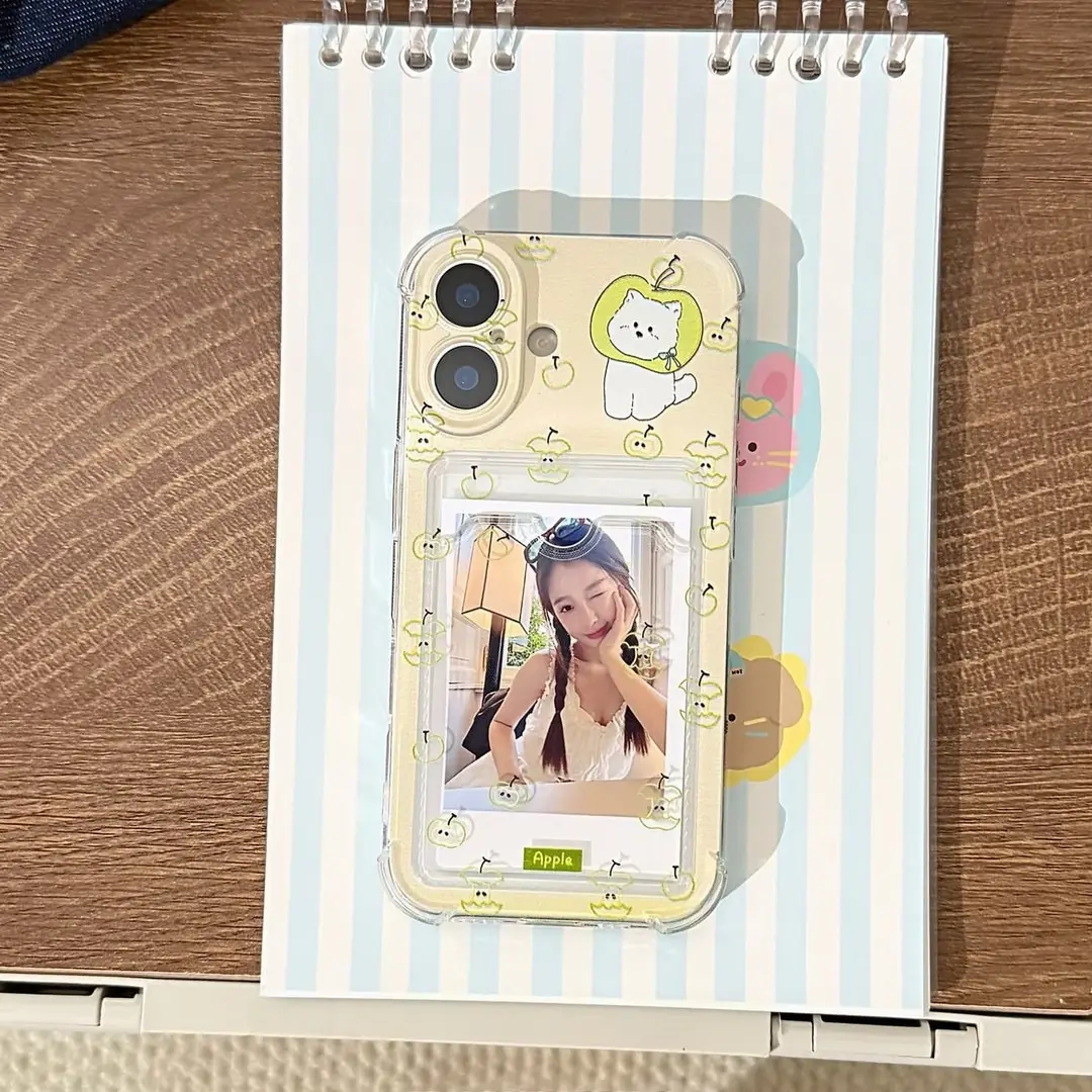 TPU Material Simple Cartoon Puppy Card Holder Cellphone Case - Compatible with iPhone 11,12,13,14,15,16,17,X,XS Max & Samsung Smartphone Handheld Devices Casing, Accessories