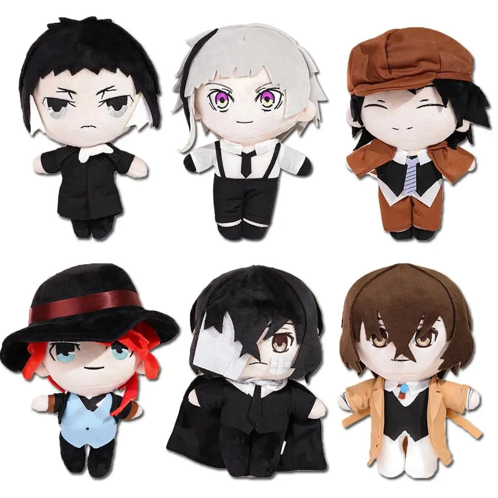 20cm Bungou Stray Dogs Stuffed Plush Doll - Unisex Collectors Toy for Kids, Featuring Dazai Osamu, Nakahara Chuya, Edogawa Rampo, Gogol, Dostoevsk - Anime Cosplay Pillow Gift