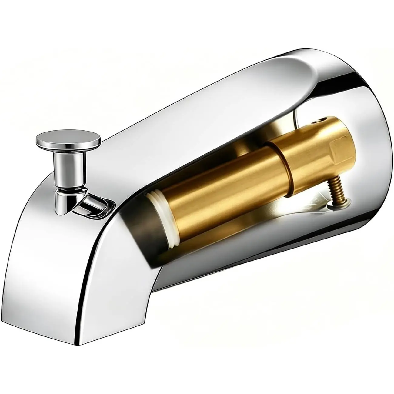 Tub Spout with Diverter, Heavy Duty All Metal Bathtub Faucet with Brass,Shower Slip-on Bathtub Faucet for 1/2 Inch Copper Pipe,5-3/8 Inch Bath Tub Faucet Replacement,Chrome