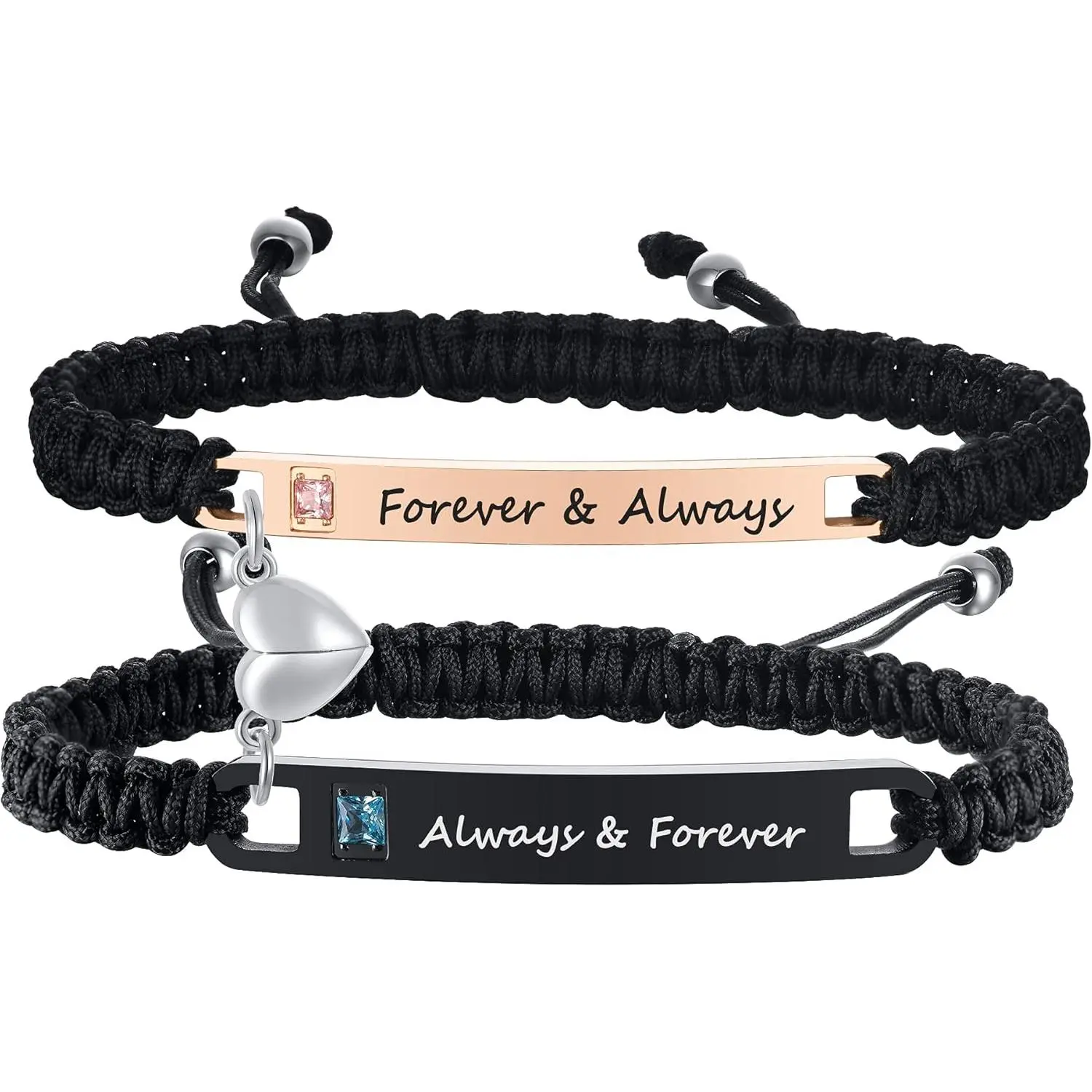 Personalized Couple Bracelet Customized Couple Bracelets Set Mutual Attraction Custom Name Relationship Bracelet Personalized Gift  Men Women