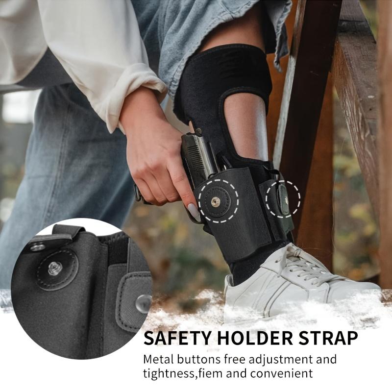 Concealed Ankle Pouch - Adjustable black polyester magazine pouch with hook and loop closure, suitable for pistols and handguns, ideal for hunting and outdoor adventures, concealed carry gear |   classic design |   adjustable shoulder strap, holster