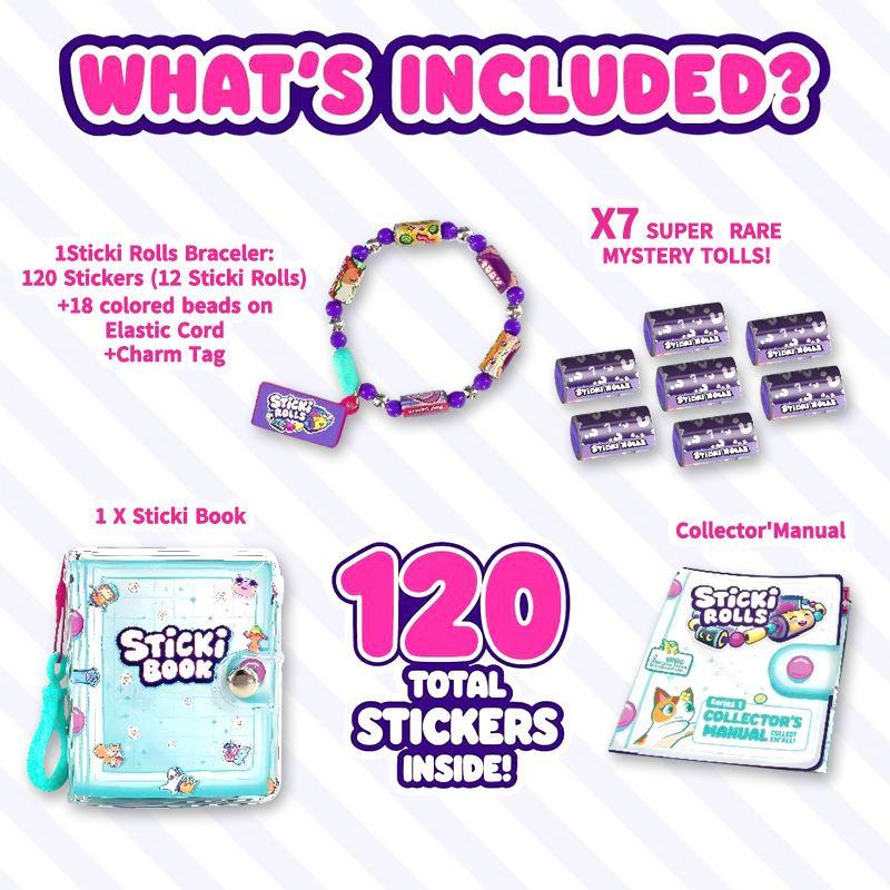 70/140Pcs﻿ Hot Sticker Creative Funny Stationery Stick Rolls Stickers Bracelet Colorful Birthday Present