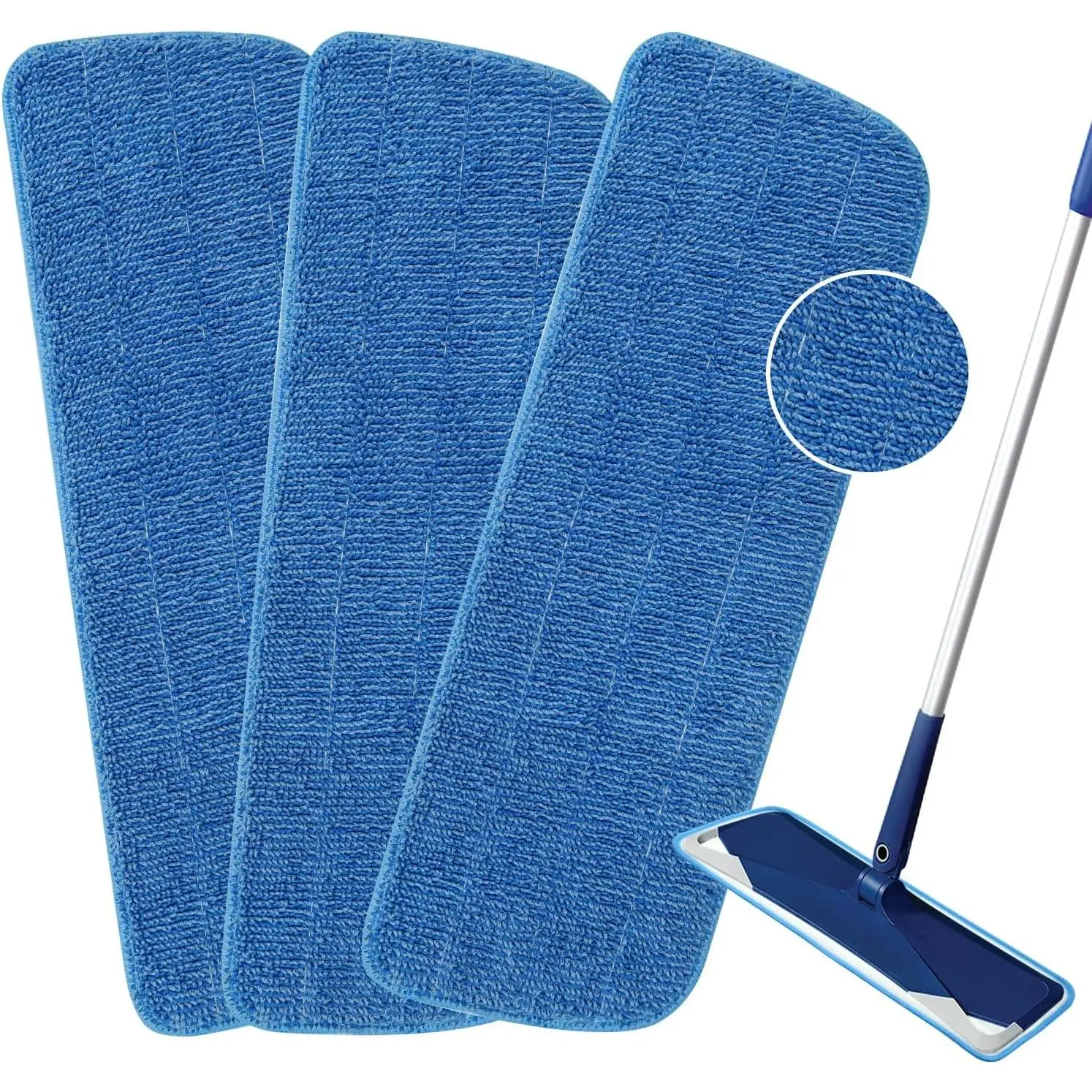 3 Pack Microfiber Mop Pads  for Wet/Dry Mops Floor Cleaning  Mopping Pads Refills for  Mops Compatible with  Floors Care System and Any Microfiber Flat  Mop