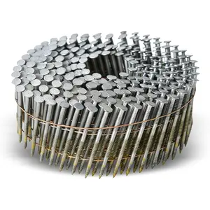 /4Inch x 0.092Inch Collated Wire Coil Siding Nails 15- Full Round- Ring 3600 Count Hot-Dipped Galvanized for Rough Nailing of Lathing and Sheathing Materials