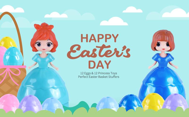 Easter Gifts for Kids, 12 Piece Prefilled Easter Egg,Perfect for 3+ Year Old Boys and Girls, Ideal for Easter Basket Stuffers