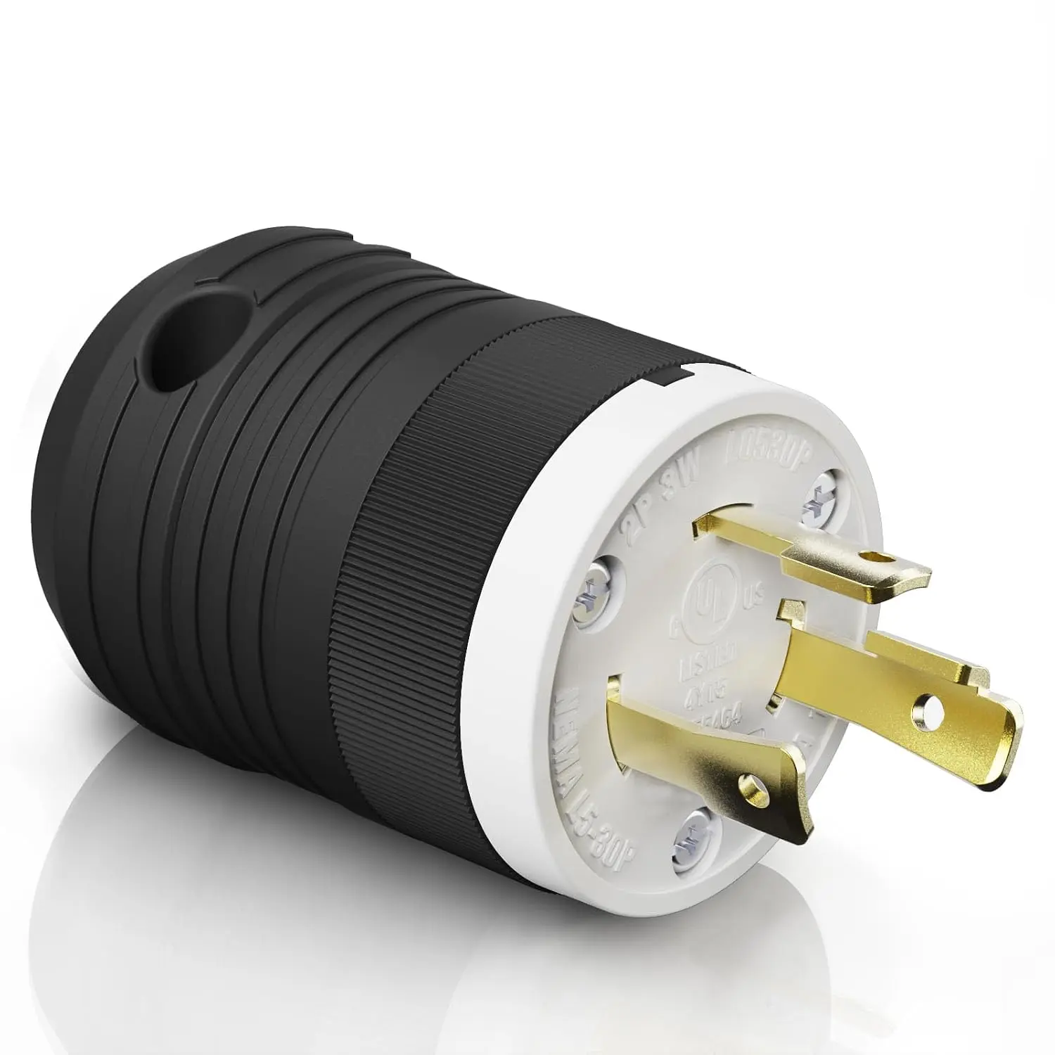 NEMA L5-30P Locking Plug, 30 Amp, 125 , 2-Pole 3-Wire, Industrial-Strength Grounding Heavy Duty Twist Lock Adapter