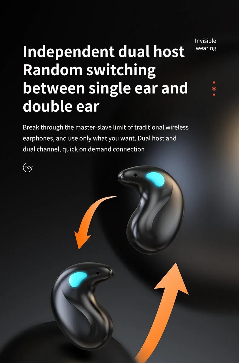 X55 Wireless Earbuds Invisible Sleep Headphones Noise Cancelling Low Latency Gaming Waterproof  Wide Compatibility in-ear esrbuds audio earphone bluetooth-compatible wireless earphone mini sport music video Retractable Dual USB-C Car Charger