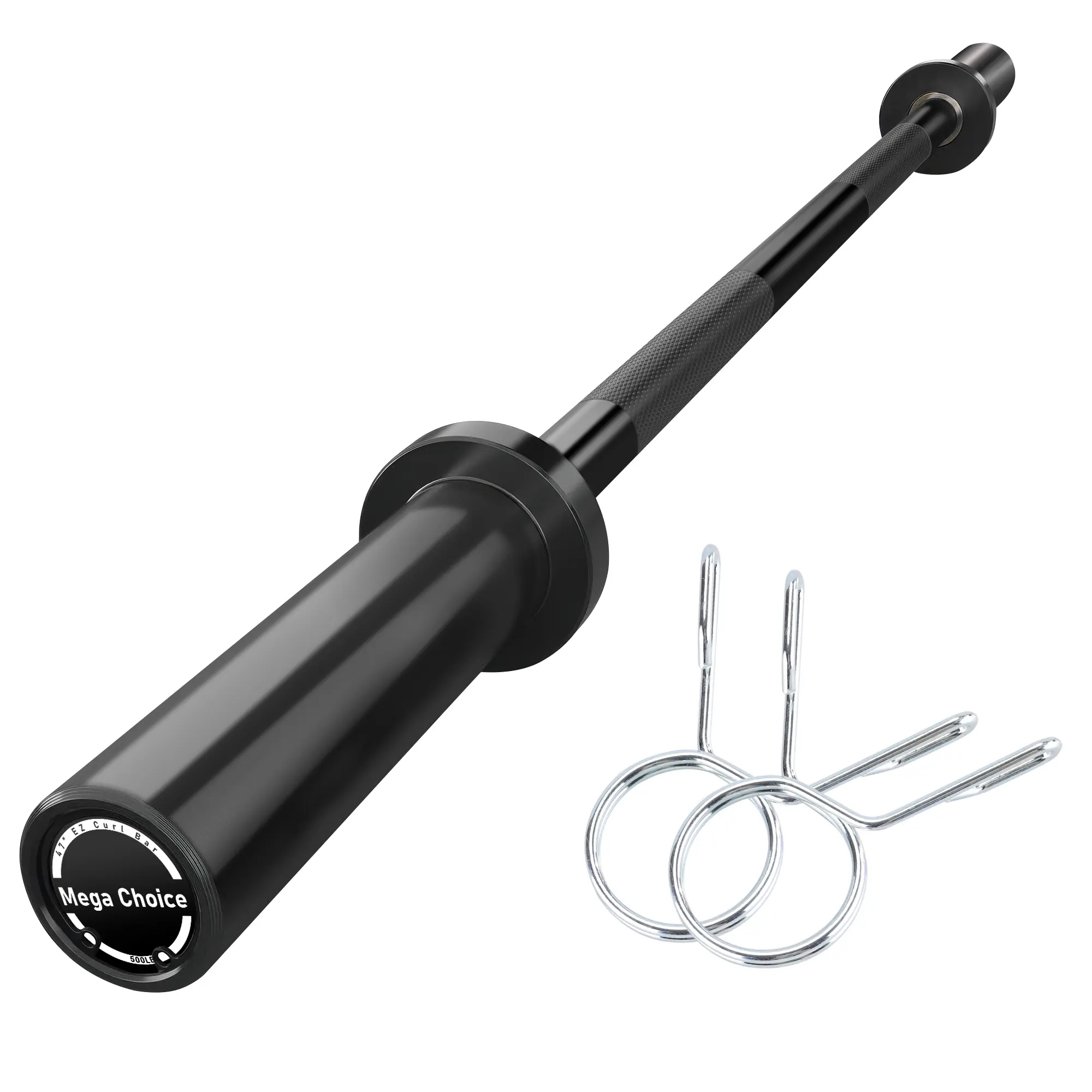 Unisex 4 ft (1.2m) Black Q235 Steel Straight Barbell Bar, 500 lb Capacity, 2-Inch Sleeves, 2 Locking Collars, Compact Design, for Resistance Training, Upper Body Workout, Compatible with Olympic Plates