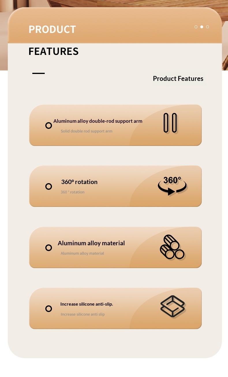 Desktop holder, mobile phone tablet, computer holder 360-degree rotating metal, high-end lazy live broadcast drama chasing artifact