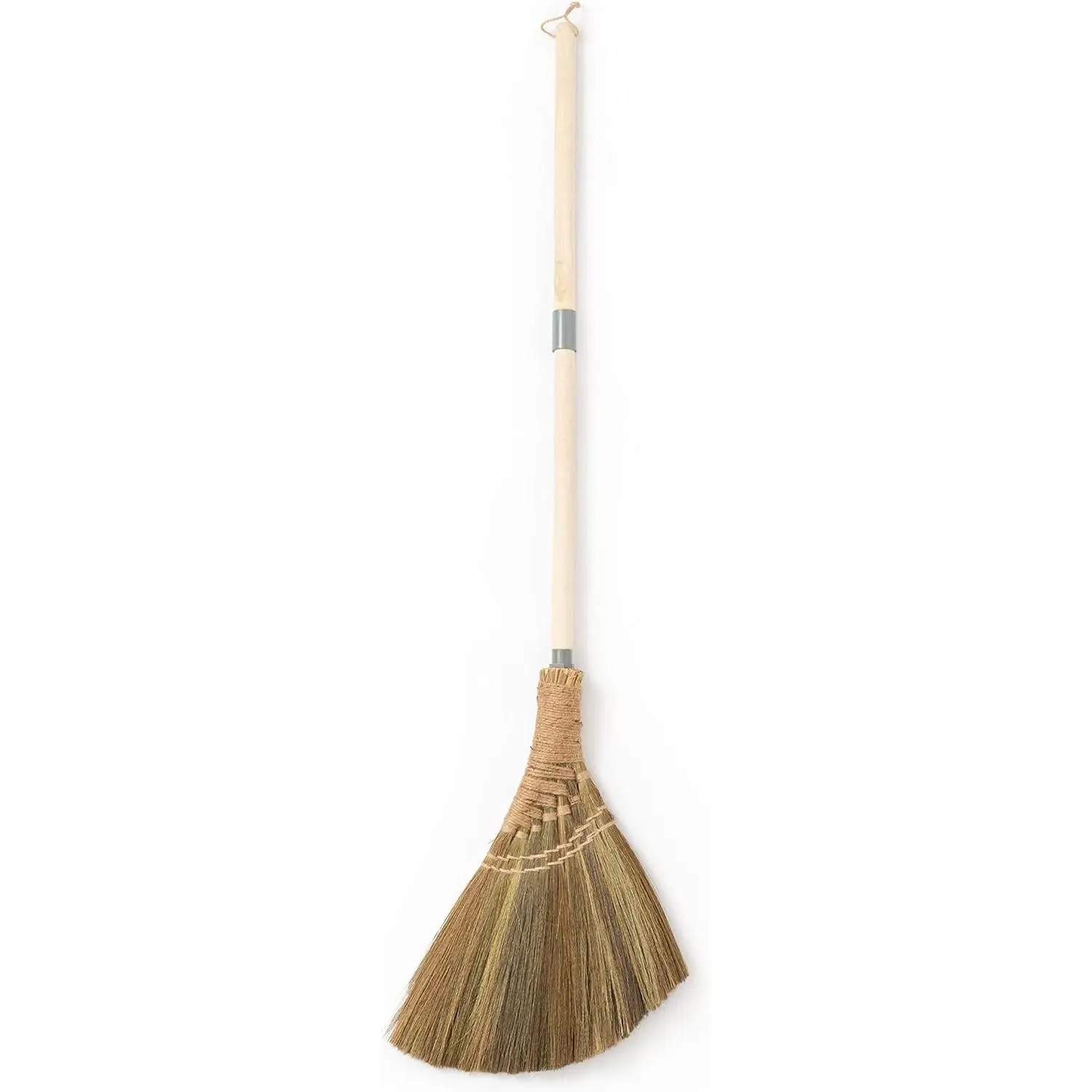 Home Natural Whisk Broom – Vietnamese Straw Soft Broom Indoor-Outdoor Cleaning, Yard, Sofa, Car Hood, Decoration, 54.72-Inch Long (Natural Handle)