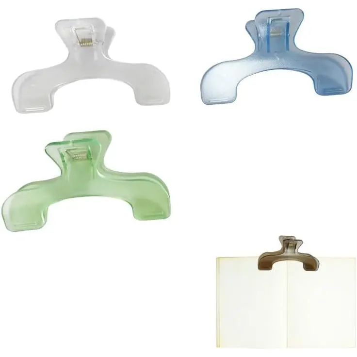 Multifunctional Book Clips (4-Count) - Office Stationery Fasteners, Page Holders & Reading Openers for Books/Journals, Manuscripts, Sheets