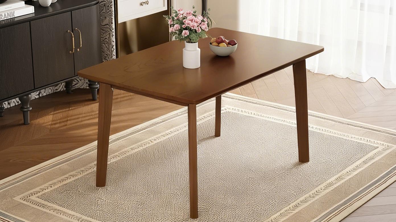 ARCH Rustic Farmhouse Dining Table - Solid Wood Frame, Minimalist Modern Dining Table for Kitchen, Dining Room, Living Room, Walnut