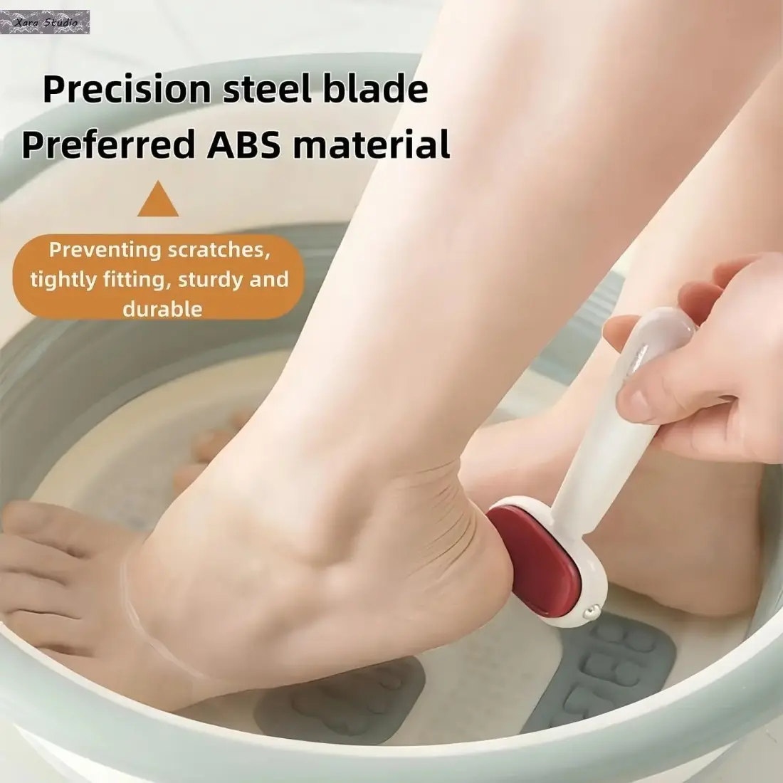 Dual‑Sided Foot Callus Remover, Replaceable Stainless Steel Blade Foot Scraper, Portable Manual Dead Skin Corn Remover, Safe Heels Exfoliator Pedicure Tool for Thick Hard Cracked Skin