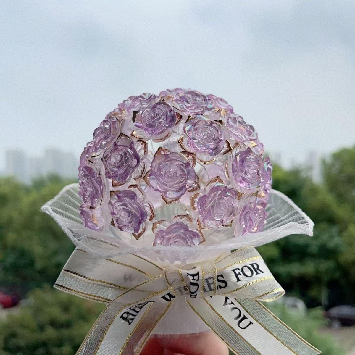 Handmade DIY Rose Night Light Material Pack, Handmade Creative Ornament, Gift for Best Friends, Gift for Mom, Gift for Teacher, Gift for Friends, Rose Night Light, Handmade Night Light, Creative Handmade Gift.